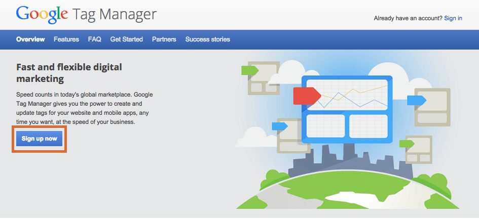 Sign Up for Google Tag Manager