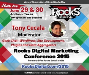 Tony Cecala, WordPress Expert to Moderate at Rocks Digital Marketing Conference 2015