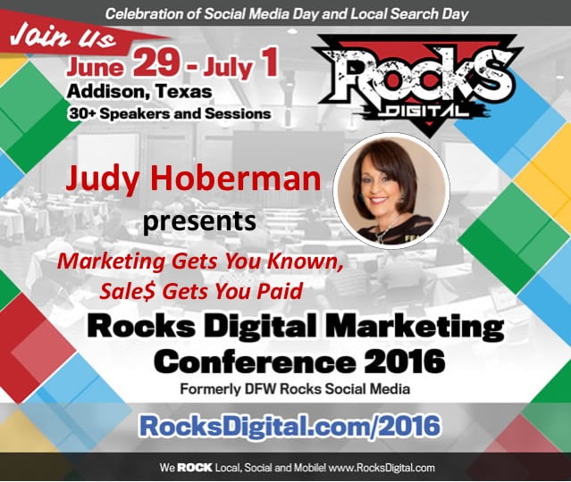 Judy Hoberman Sales Presenter Rocks Digital 2016