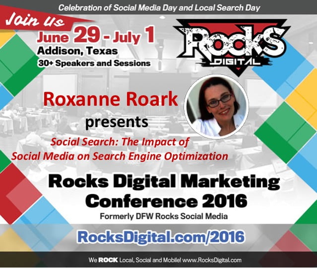 Roxanne Roark presents on Social Media Day Rocks Digital 2016