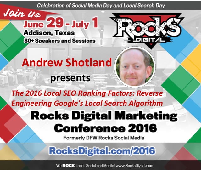 Andrew Shotland, Rocks Digital Marketing Conference Dallas 2016