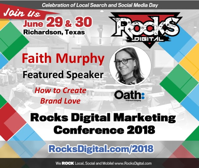 Faith Murphy, Former Yahoo Exec, to Present on How to Create Brand Love at Rocks Digital 2018