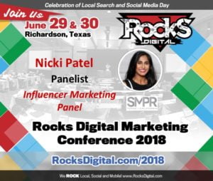 Nicki Patel, Influencer Relations Pro, to Speak on Influencer Marketing Panel at Rocks Digital 2018
