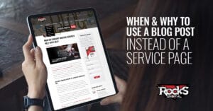 Best times to write a blog post instead of a service page.