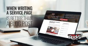 When to use service pages instead of blog posts.