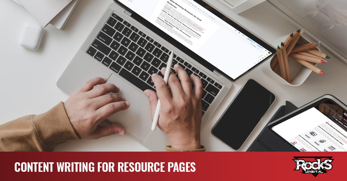 Content writing for resource pages.
