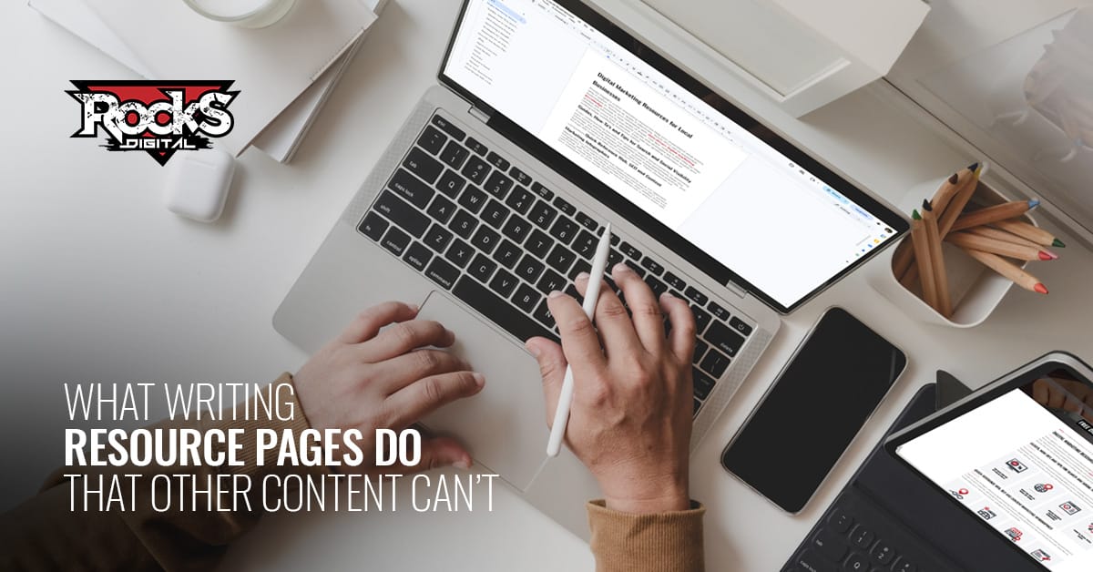 Writing resource page content.