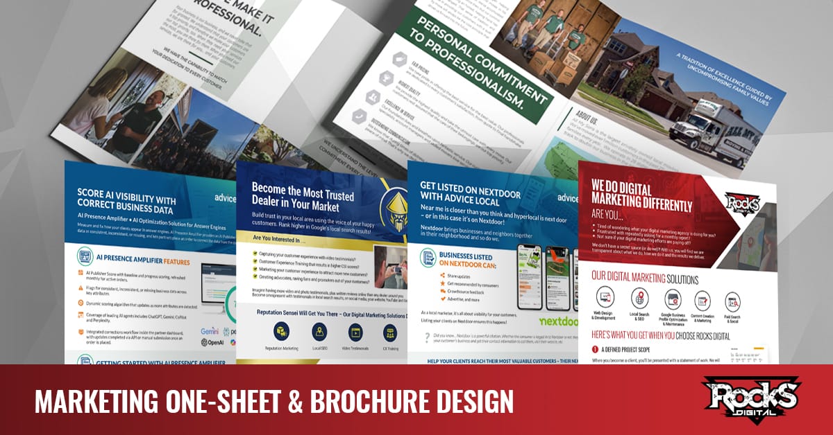 One-sheet and brochure graphic design.