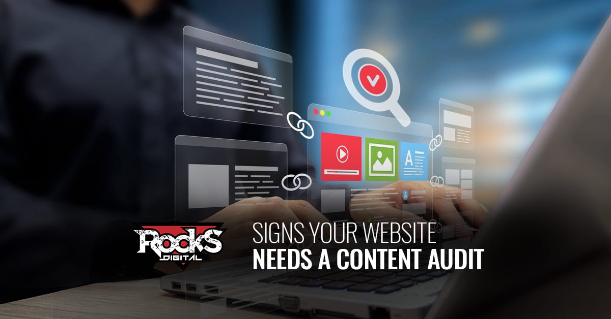 Website content audit signs.